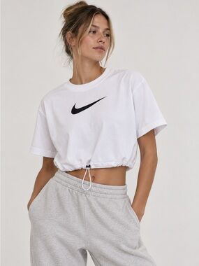 Nike women’s White Drawstring Crop